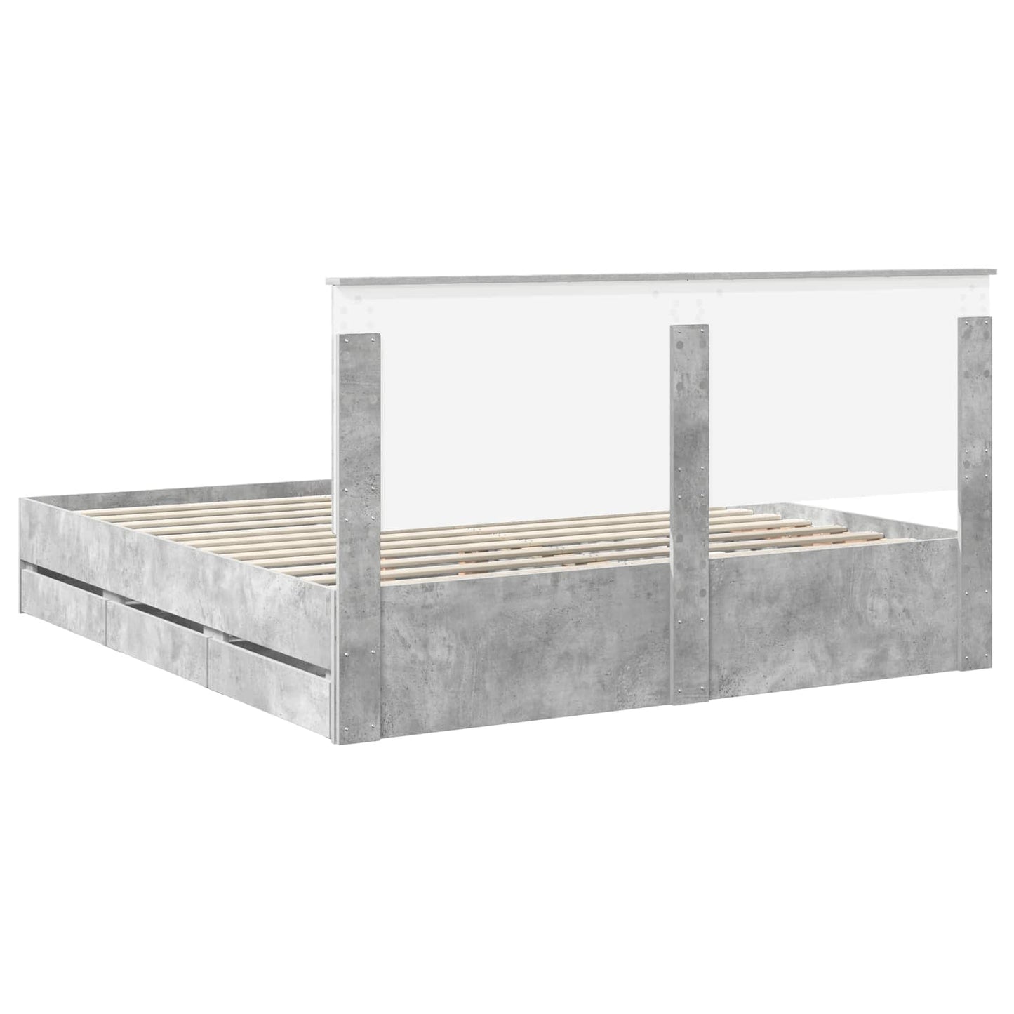 vidaXL Σκελετός Κρεβατιού Σκυρόδεμα Γκρι 180 x 200 cm Μηχανήματος Ξύλο