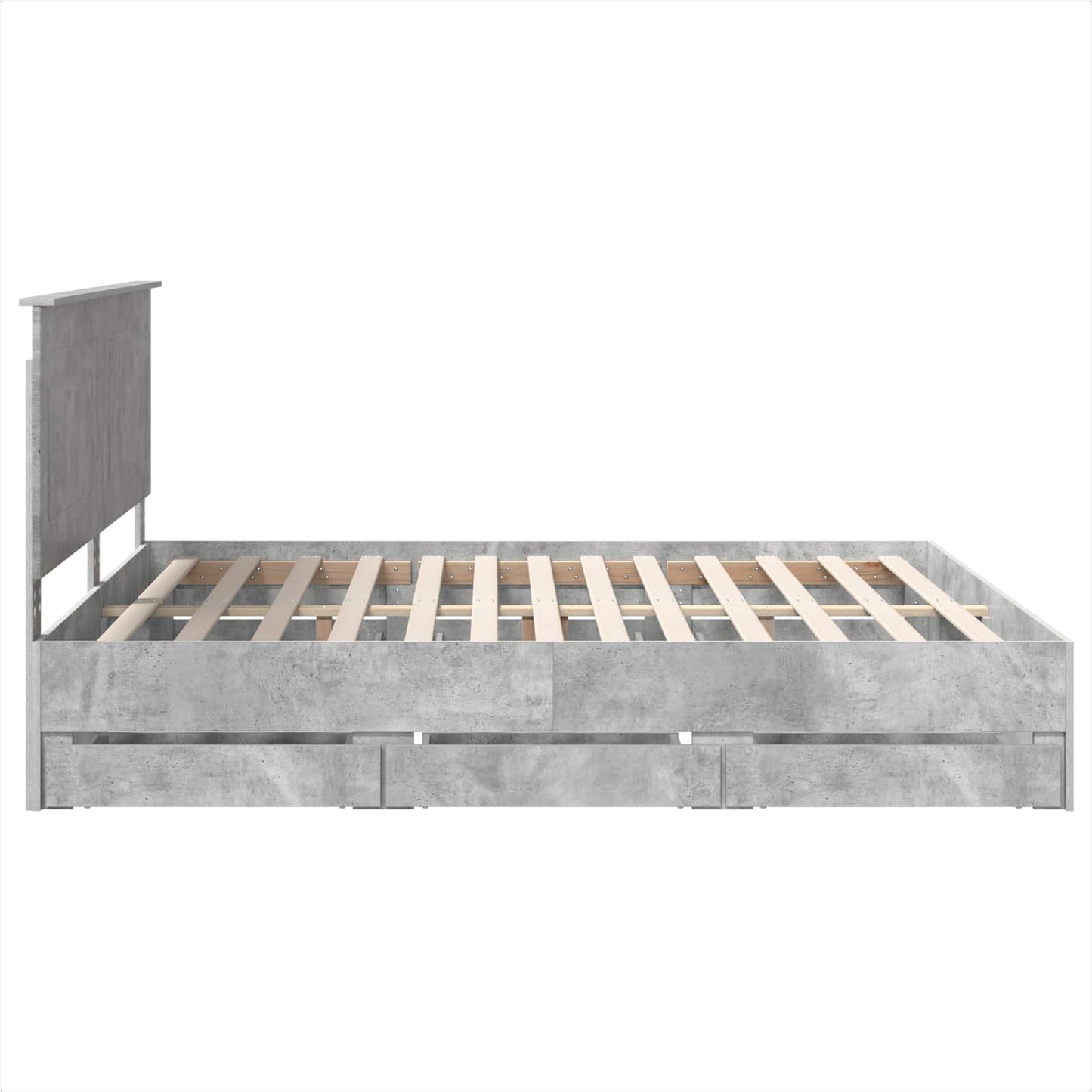 vidaXL Σκελετός Κρεβατιού Σκυρόδεμα Γκρι 180 x 200 cm Μηχανήματος Ξύλο