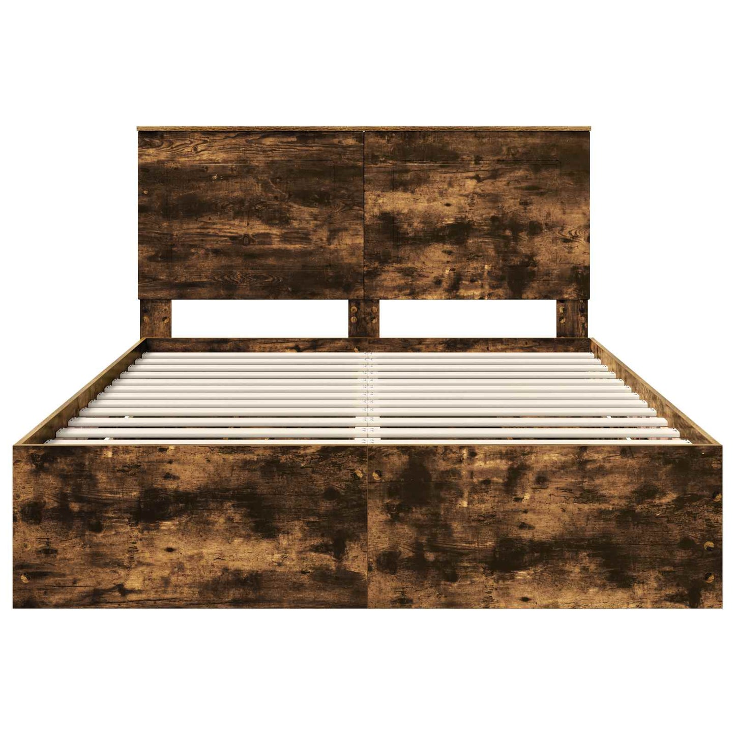 vidaXL Σκελετός Κρεβατιού Καπνιστό Δρύς 160 x 200 cm Μηχανήματος Ξύλο
