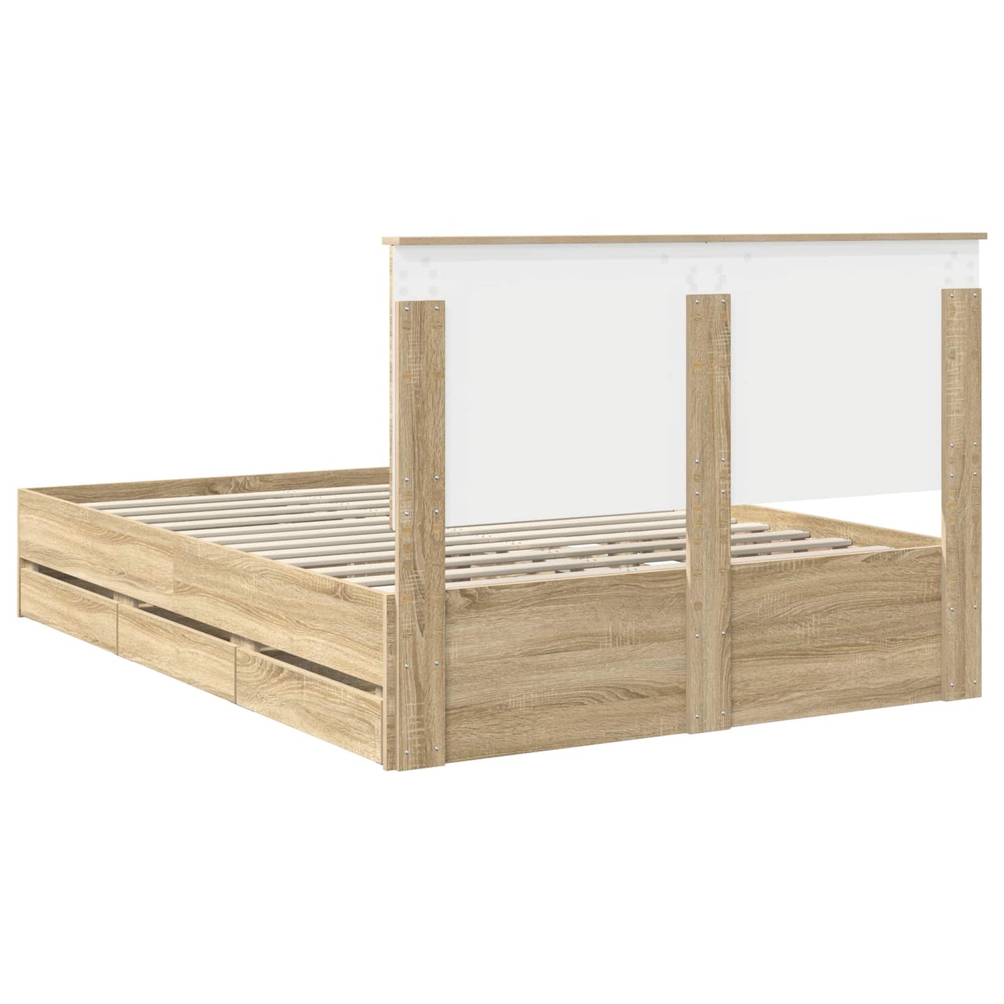 vidaXL Σκελετός Κρεβατιού Δρύς Sonoma 150 x 200 cm Μηχανήματος Ξύλο