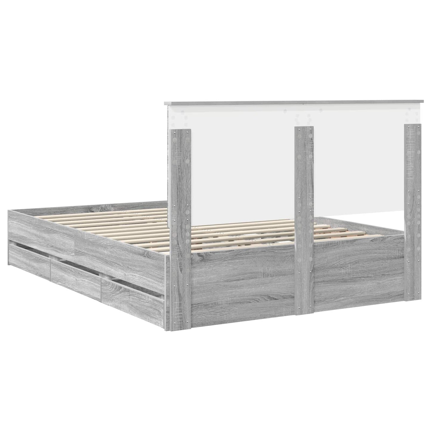vidaXL Σκελετός Κρεβατιού Γκρίζο Σονομα 150 x 200 cm Μηχανήματος Ξύλο