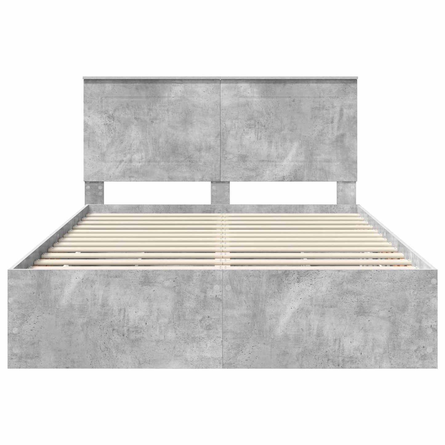 vidaXL Σκελετός Κρεβατιού Σκυρόδεμα Γκρι 140 x 190 cm Μηχανήματος Ξύλο