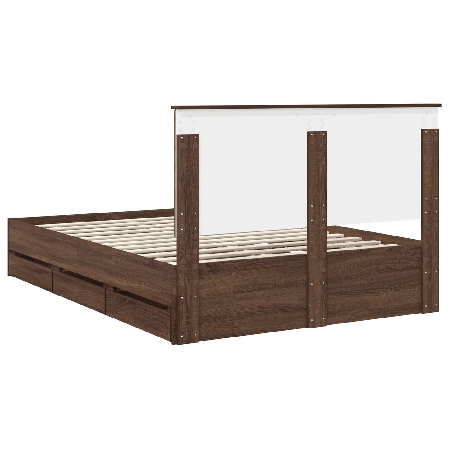 vidaXL Σκελετός Κρεβατιού Καφέ δρυς 140 x 190 cm Μηχανήματος Ξύλο