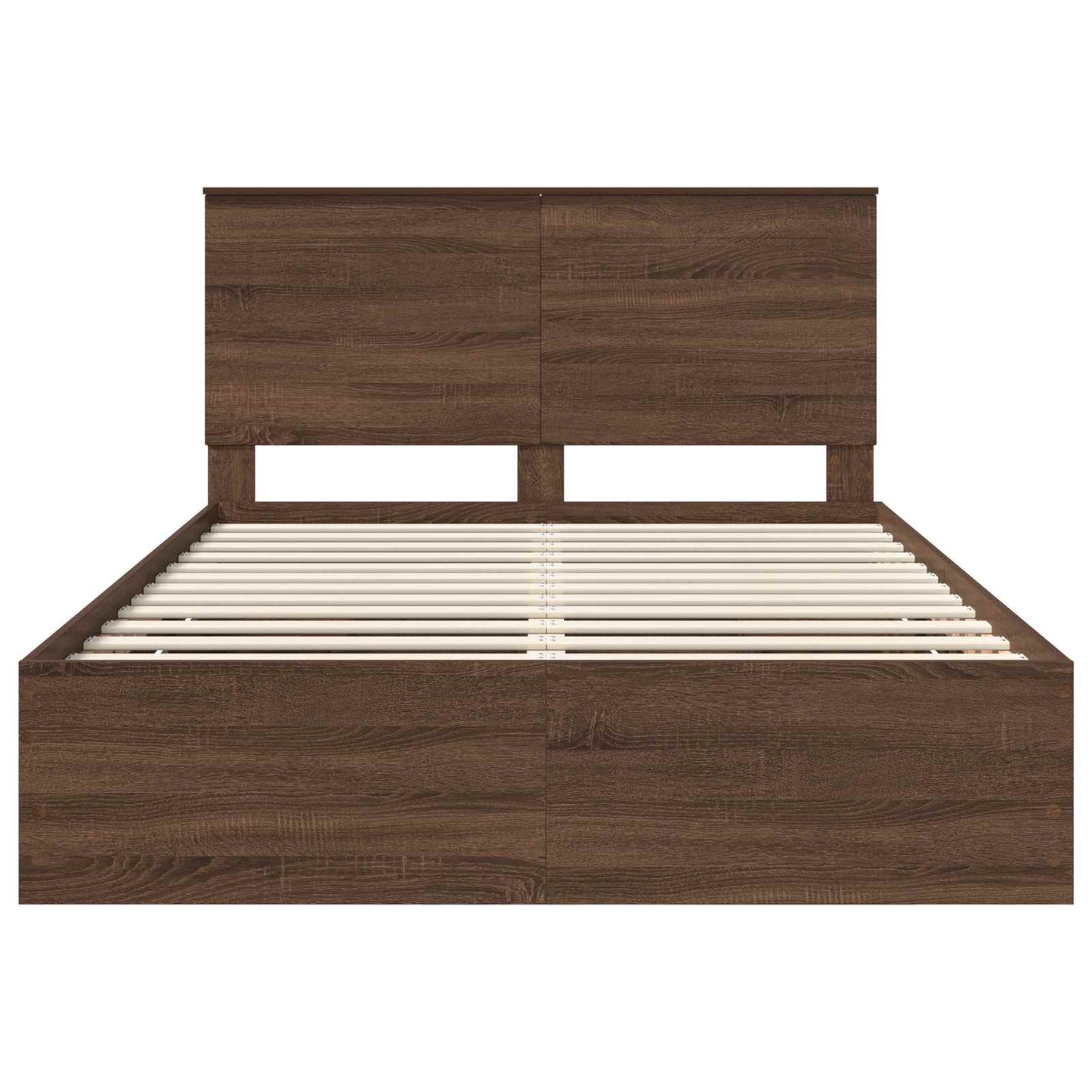 vidaXL Σκελετός Κρεβατιού Καφέ δρυς 140 x 190 cm Μηχανήματος Ξύλο