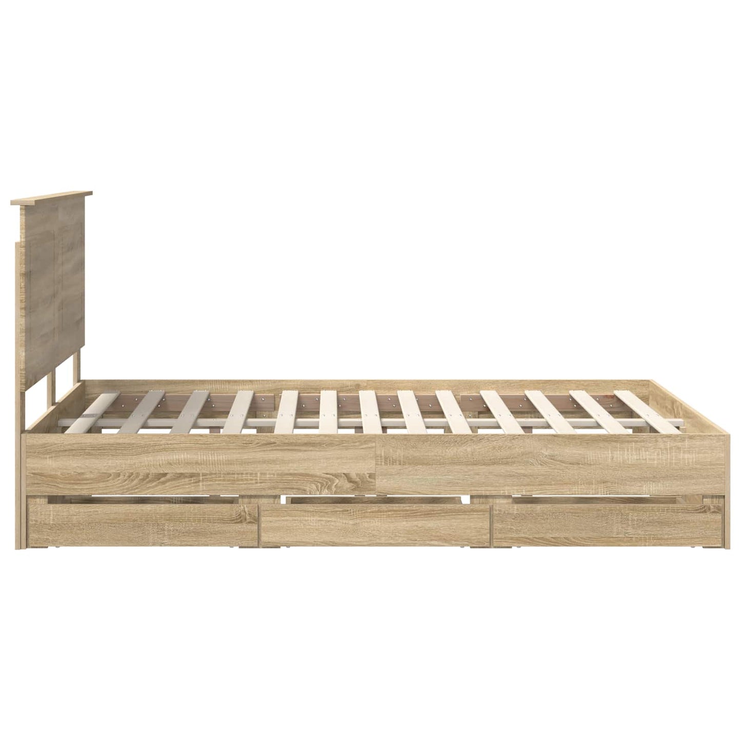 vidaXL Σκελετός Κρεβατιού Δρύς Sonoma 140 x 200 cm Μηχανήματος Ξύλο