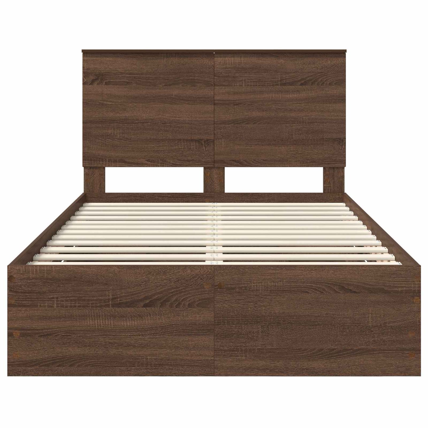 vidaXL Σκελετός Κρεβατιού Καφέ δρυς 135 x 190 cm Μηχανήματος Ξύλο