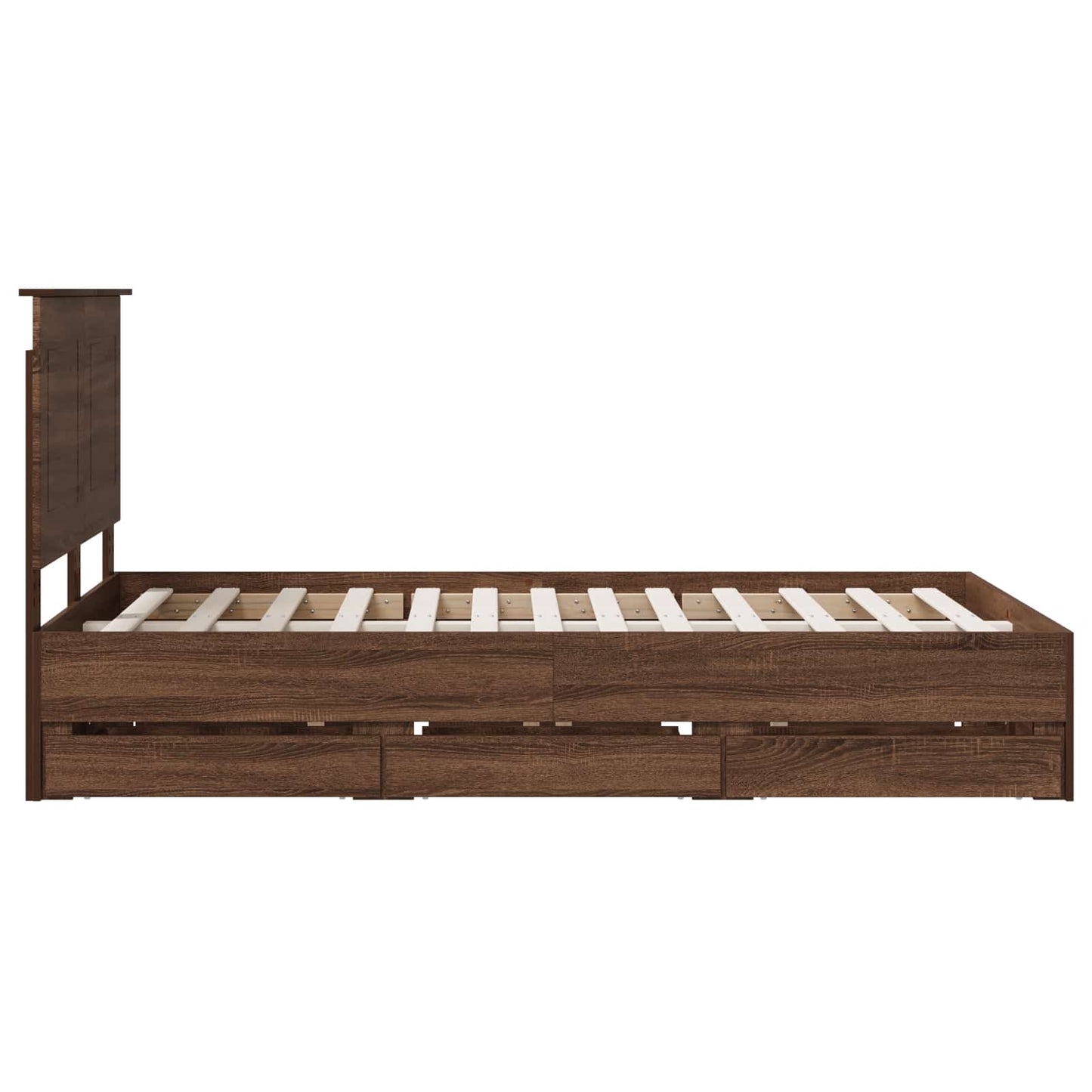 vidaXL Σκελετός Κρεβατιού Καφέ δρυς 135 x 190 cm Μηχανήματος Ξύλο