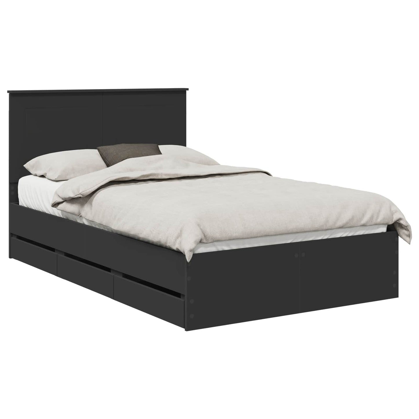 vidaXL Σκελετός Κρεβατιού Μαύρο 120 x 190 cm Μηχανήματος Ξύλο