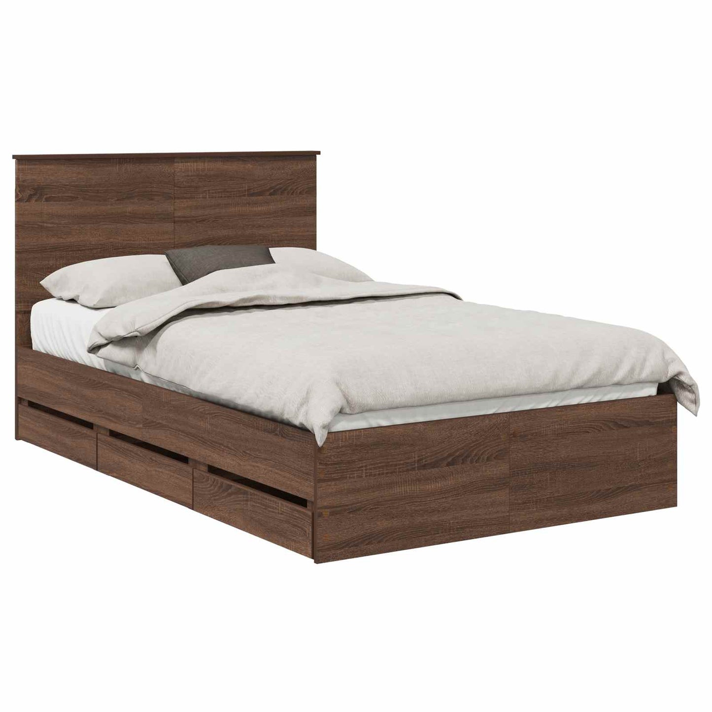 vidaXL Σκελετός Κρεβατιού Καφέ δρυς 120 x 190 cm Μηχανήματος Ξύλο