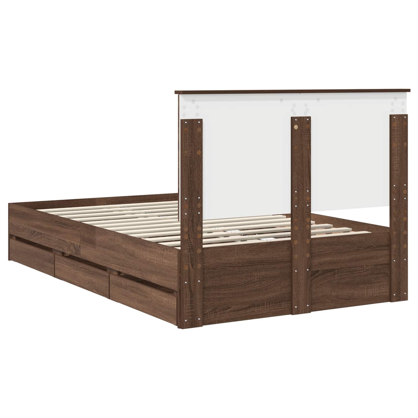 vidaXL Σκελετός Κρεβατιού Καφέ δρυς 120 x 190 cm Μηχανήματος Ξύλο