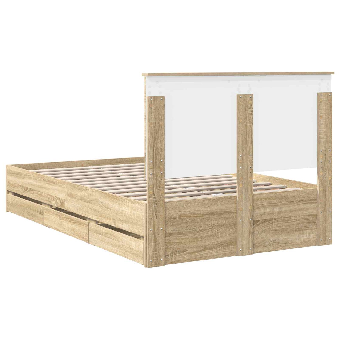 vidaXL Σκελετός Κρεβατιού Δρύς Sonoma 120 x 200 cm Μηχανήματος Ξύλο