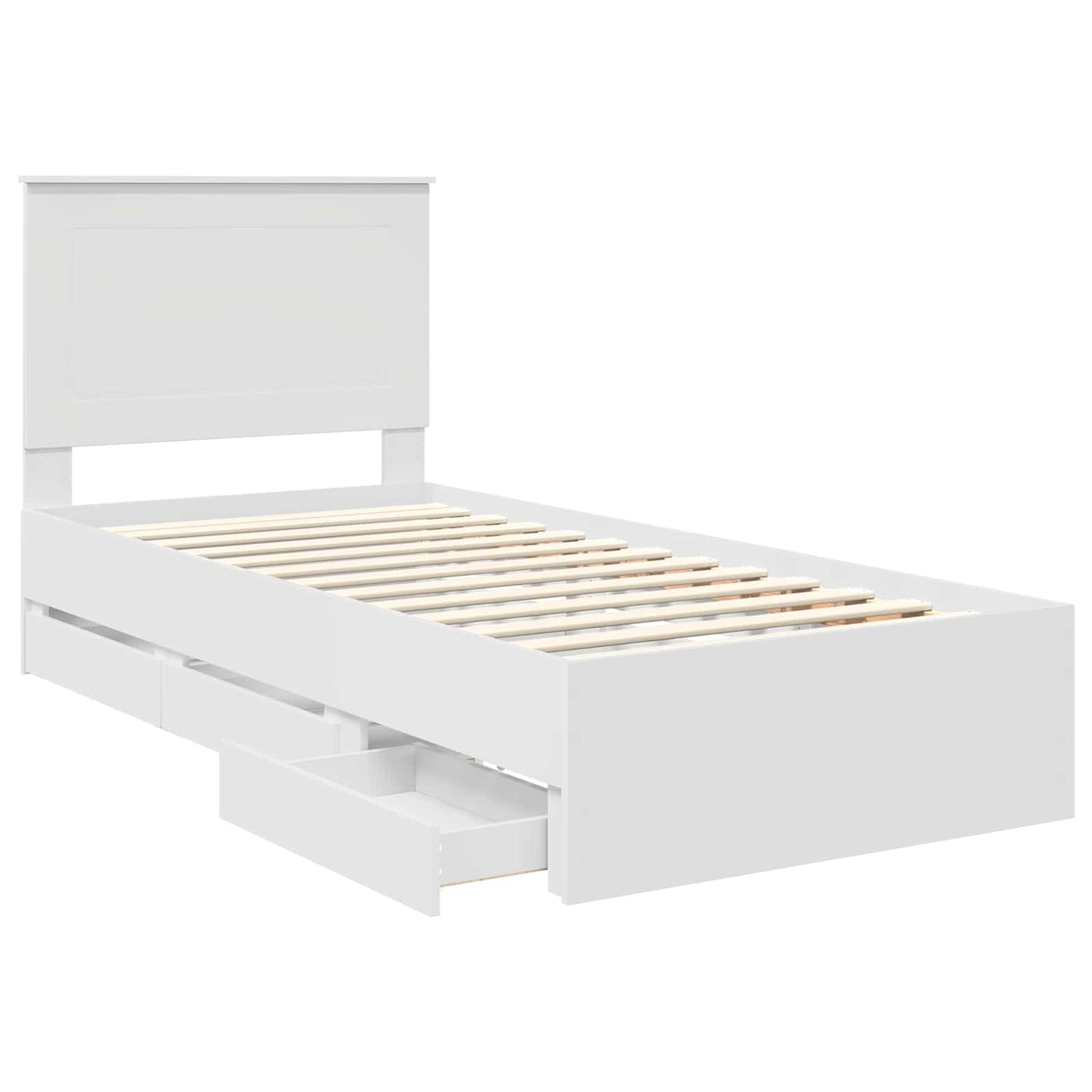 vidaXL Σκελετός Κρεβατιού Λευκό 90 x 190 cm Μηχανήματος Ξύλο