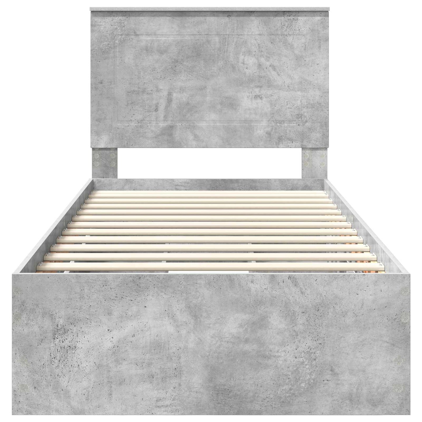 vidaXL Σκελετός Κρεβατιού Σκυρόδεμα Γκρι 90 x 200 cm Μηχανήματος Ξύλο