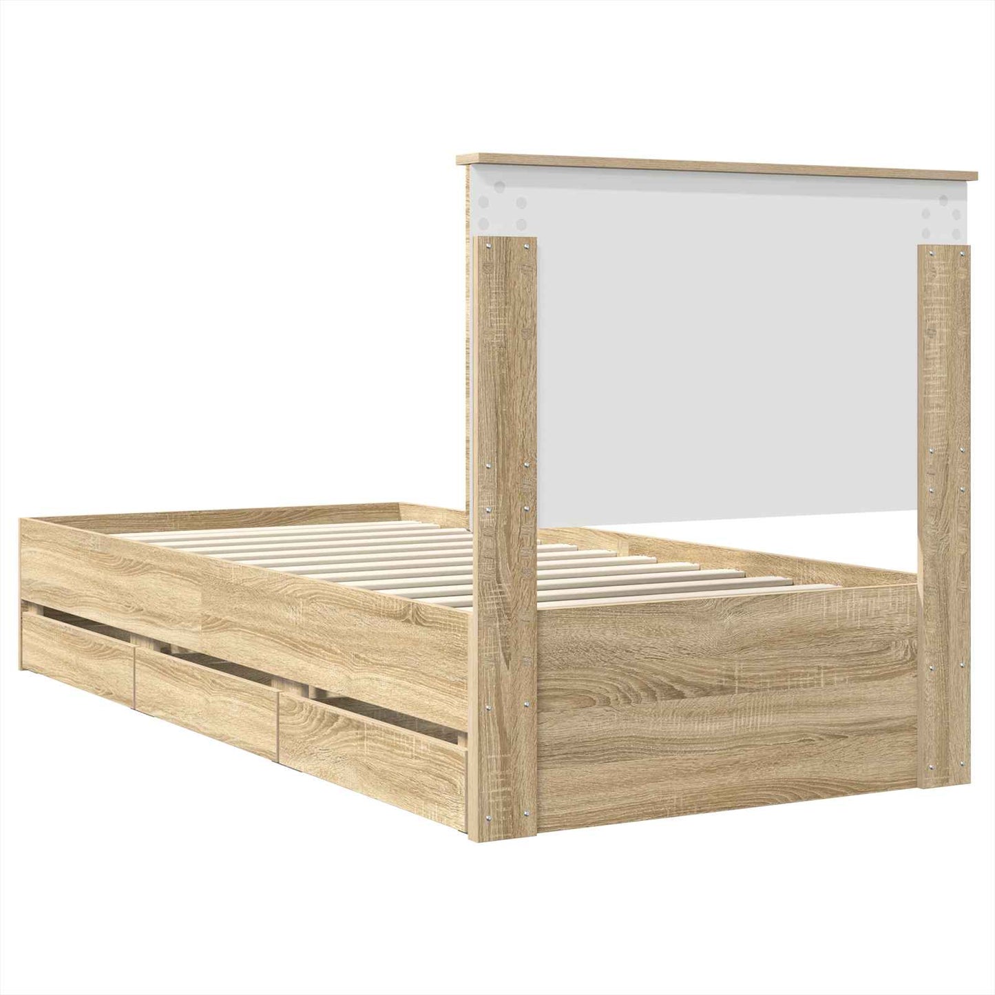 vidaXL Σκελετός Κρεβατιού Δρύς Sonoma 75 x 190 cm Μηχανήματος Ξύλο
