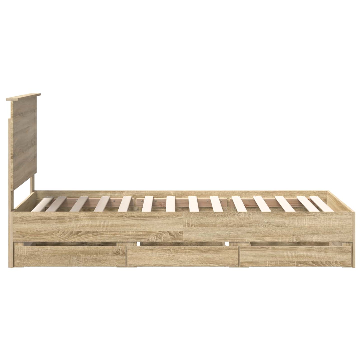 vidaXL Σκελετός Κρεβατιού Δρύς Sonoma 75 x 190 cm Μηχανήματος Ξύλο