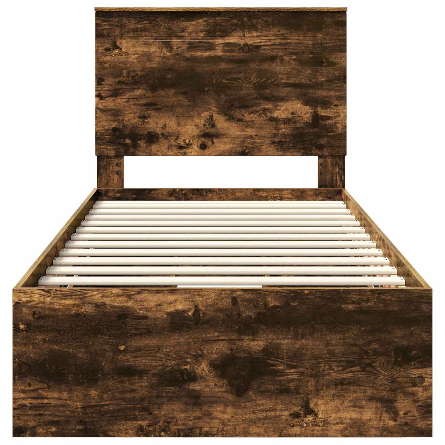 vidaXL Σκελετός Κρεβατιού Καπνιστό Δρύς 75 x 190 cm Μηχανήματος Ξύλο