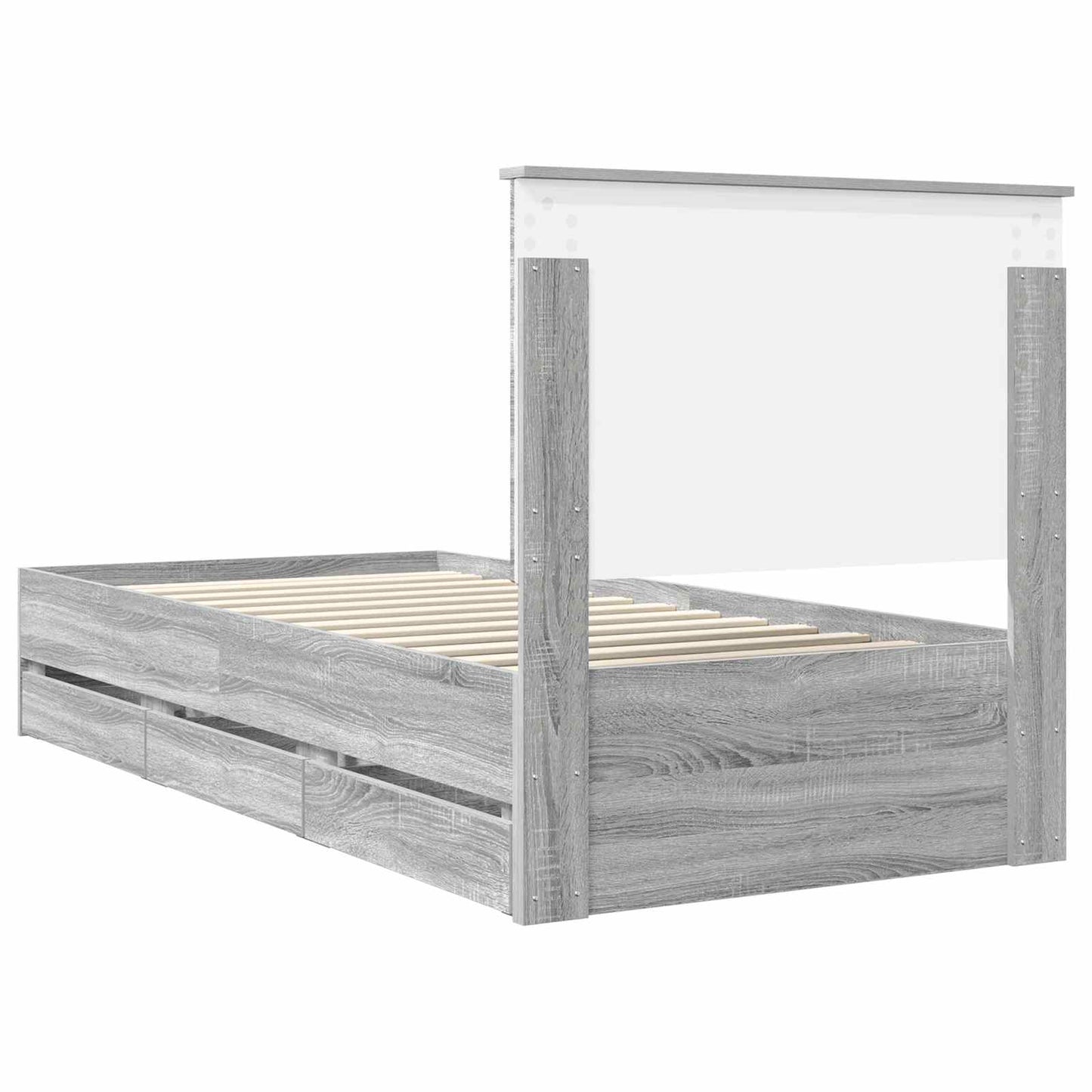 vidaXL Σκελετός Κρεβατιού Γκρίζο Σονομα 75 x 190 cm Μηχανήματος Ξύλο