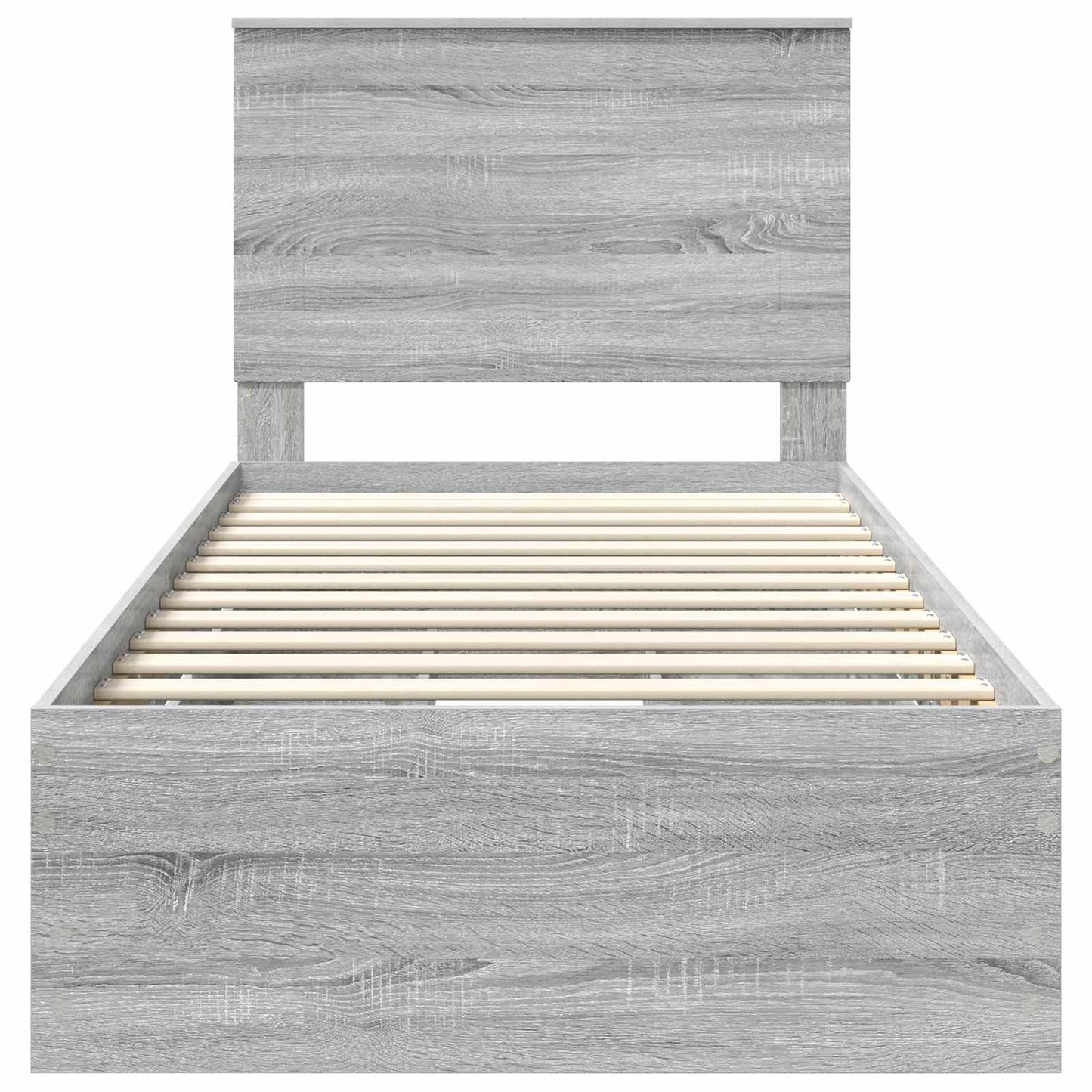 vidaXL Σκελετός Κρεβατιού Γκρίζο Σονομα 75 x 190 cm Μηχανήματος Ξύλο