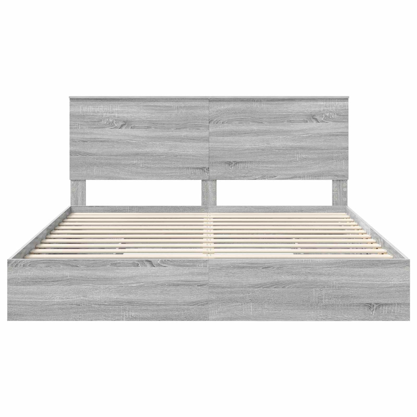 vidaXL Κρεβάτι Αποθήκης Γκρίζο Σονομα 200 x 200 cm Επεξεργασμένο ξύλο