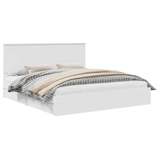 vidaXL Κρεβάτι Αποθήκης Λευκό 180 x 200 cm Επεξεργασμένο ξύλο