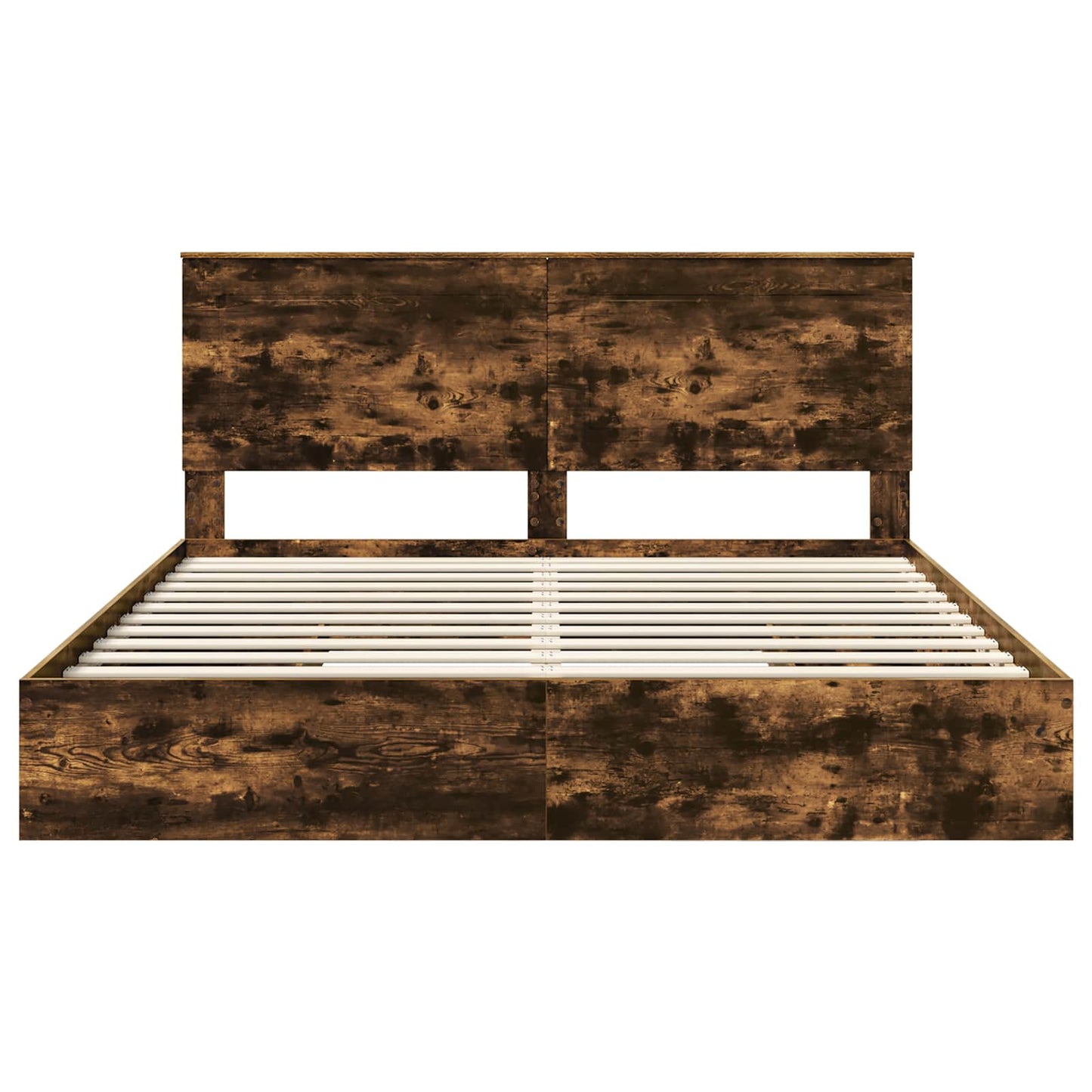 vidaXL Κρεβάτι Αποθήκης Καπνιστό Δρύς 180 x 200 cm Επεξεργασμένο ξύλο