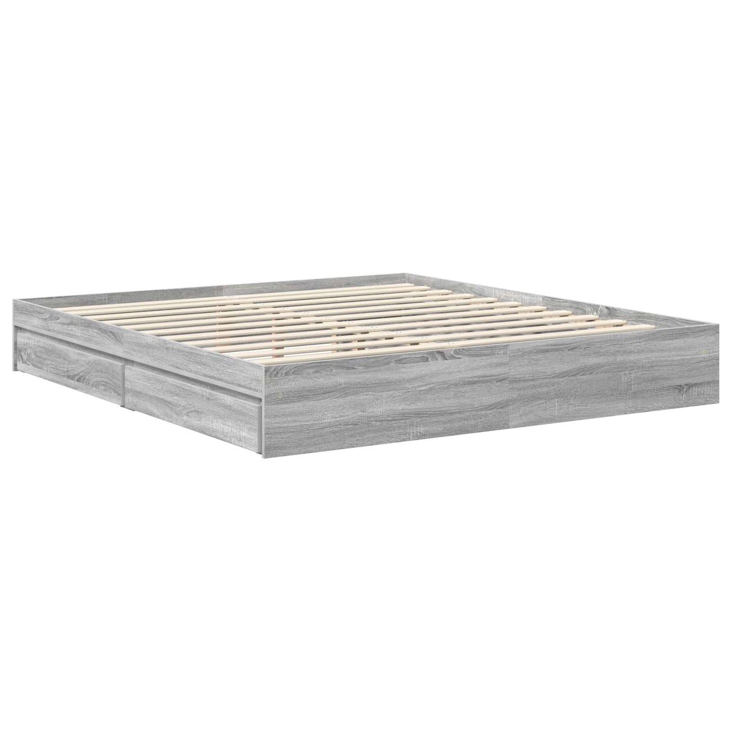 vidaXL Κρεβάτι Αποθήκης Γκρίζο Σονομα 180 x 200 cm Επεξεργασμένο ξύλο