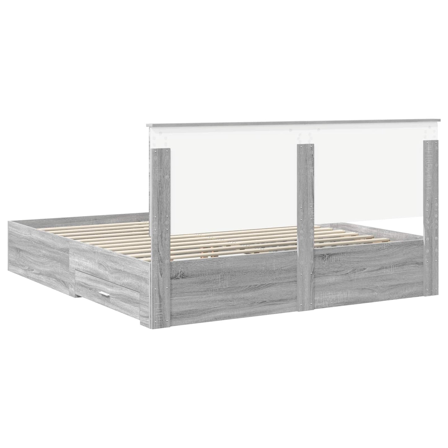 vidaXL Κρεβάτι Αποθήκης Γκρίζο Σονομα 180 x 200 cm Επεξεργασμένο ξύλο