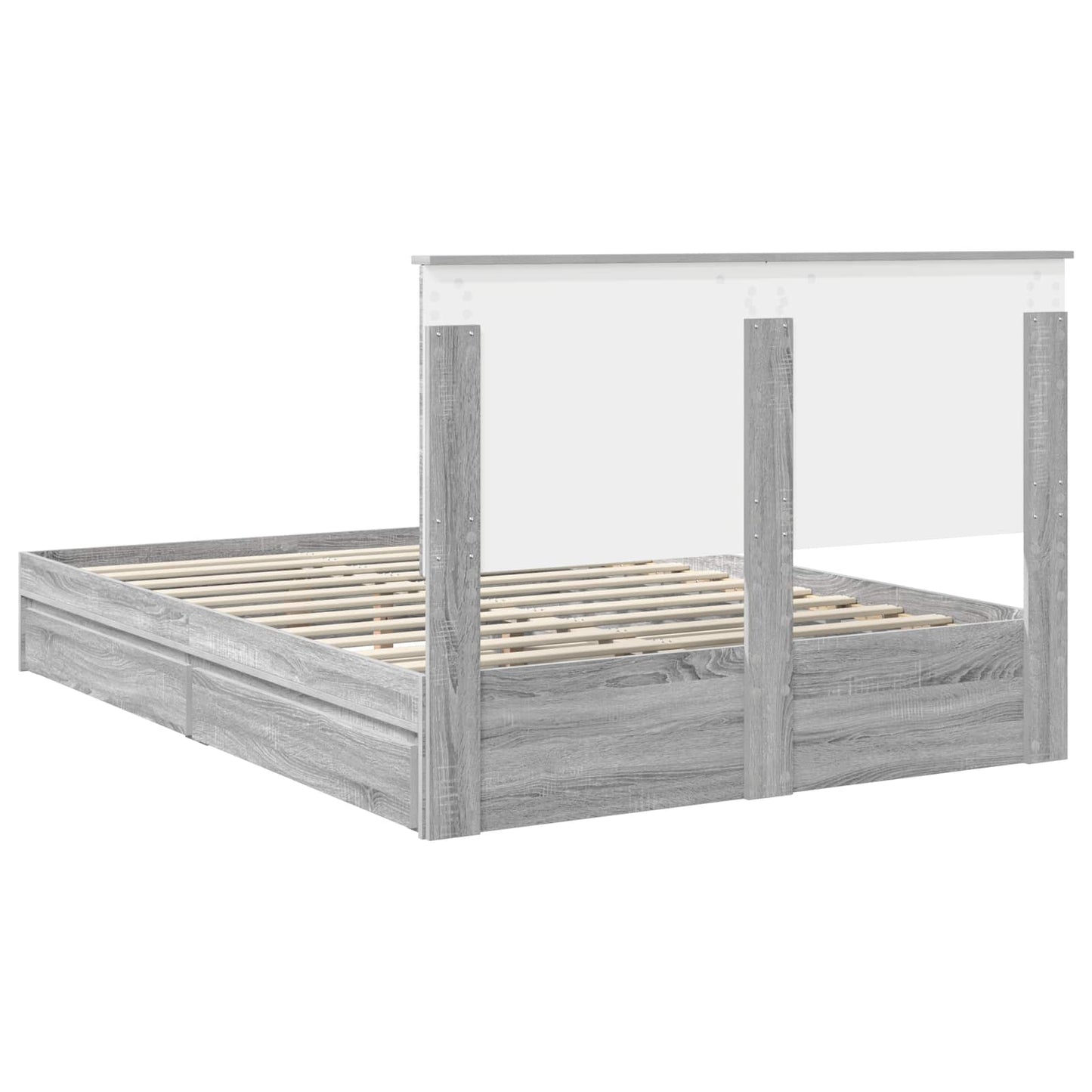 vidaXL Κρεβάτι Αποθήκης Γκρίζο Σονομα 160 x 200 cm Επεξεργασμένο ξύλο