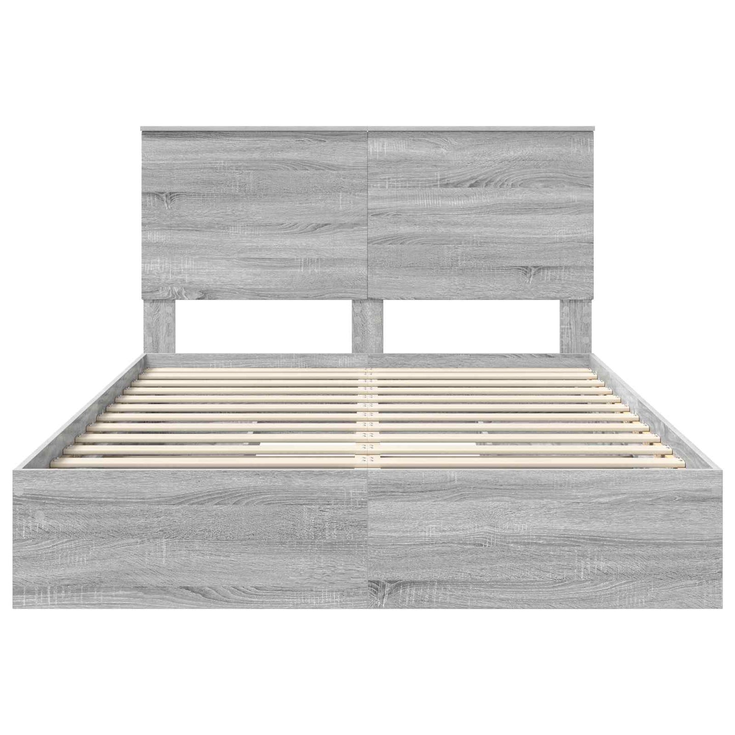 vidaXL Κρεβάτι Αποθήκης Γκρίζο Σονομα 160 x 200 cm Επεξεργασμένο ξύλο