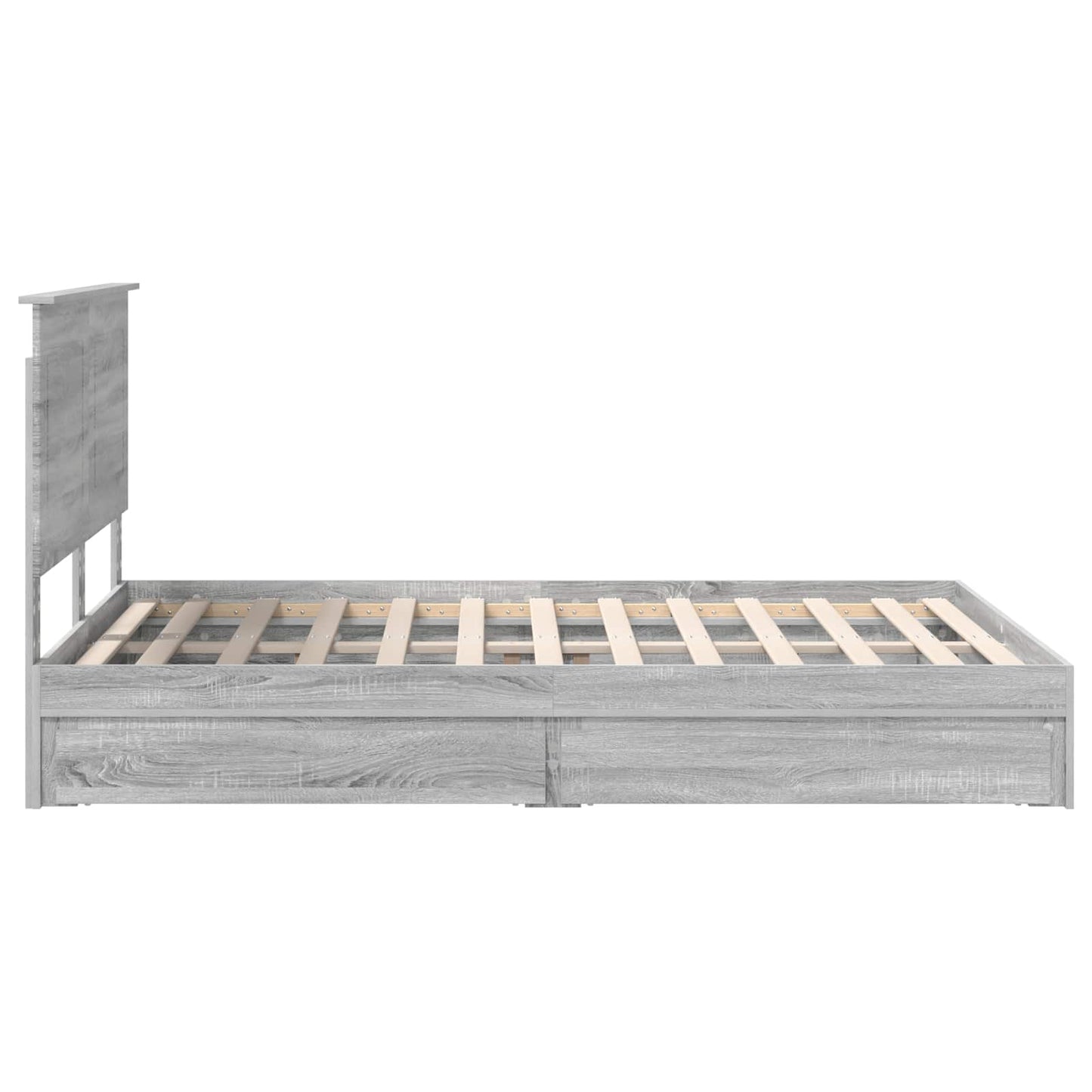 vidaXL Κρεβάτι Αποθήκης Γκρίζο Σονομα 160 x 200 cm Επεξεργασμένο ξύλο