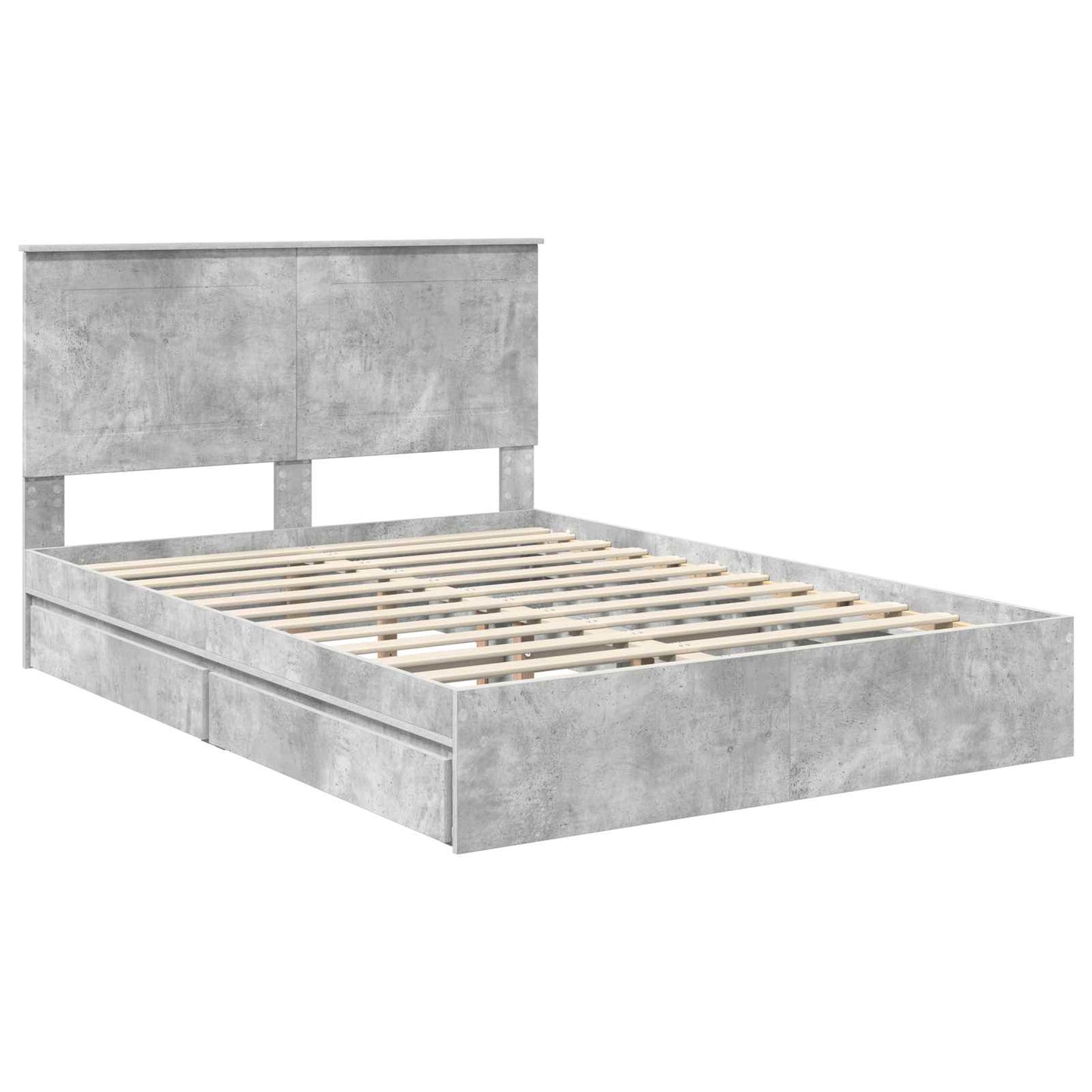 vidaXL Κρεβάτι Αποθήκης Σκυρόδεμα Γκρι 150 x 200 cm Επεξεργασμένο ξύλο
