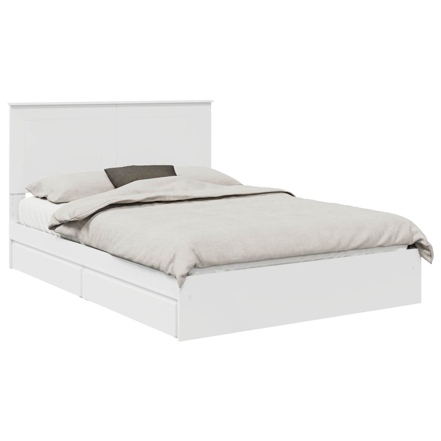 vidaXL Κρεβάτι Αποθήκης Λευκό 140 x 190 cm Επεξεργασμένο ξύλο