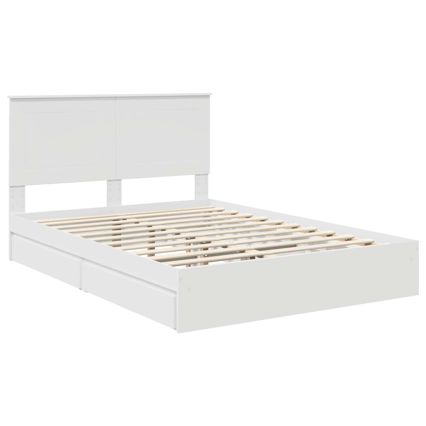 vidaXL Κρεβάτι Αποθήκης Λευκό 140 x 190 cm Επεξεργασμένο ξύλο