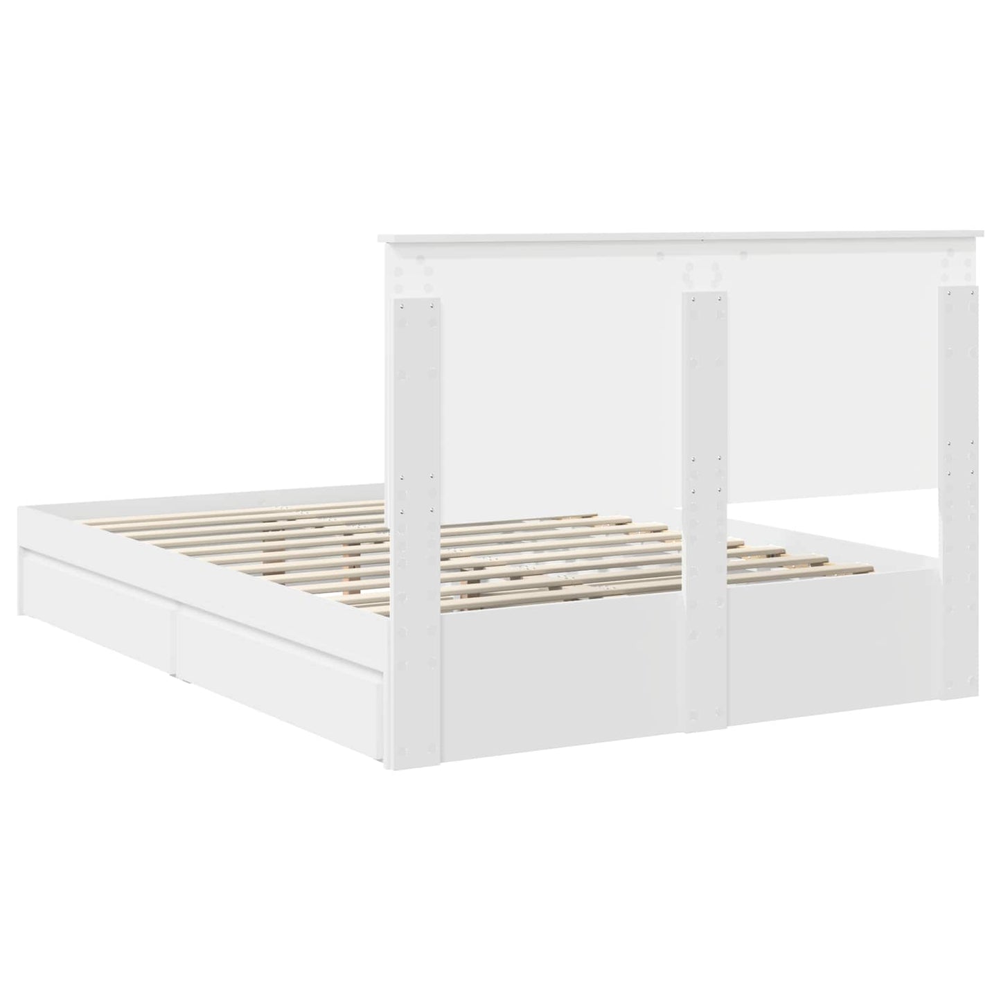 vidaXL Κρεβάτι Αποθήκης Λευκό 140 x 190 cm Επεξεργασμένο ξύλο