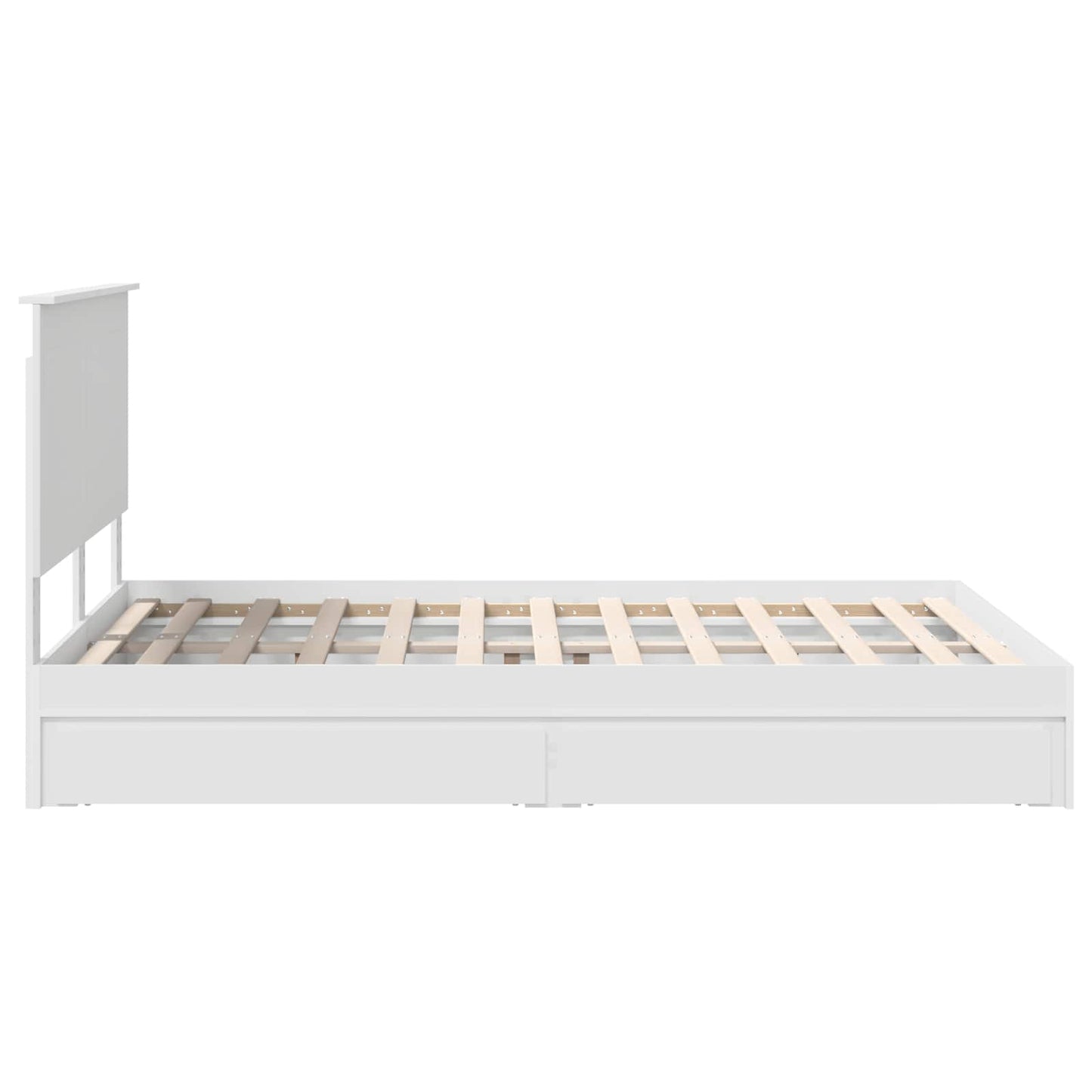 vidaXL Κρεβάτι Αποθήκης Λευκό 140 x 190 cm Επεξεργασμένο ξύλο