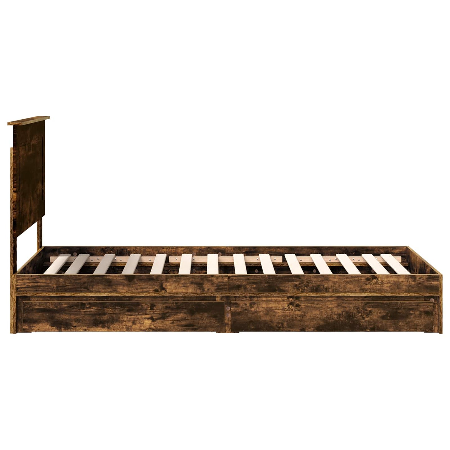 vidaXL Κρεβάτι Αποθήκης Καπνιστό Δρύς 100 x 200 cm Επεξεργασμένο ξύλο