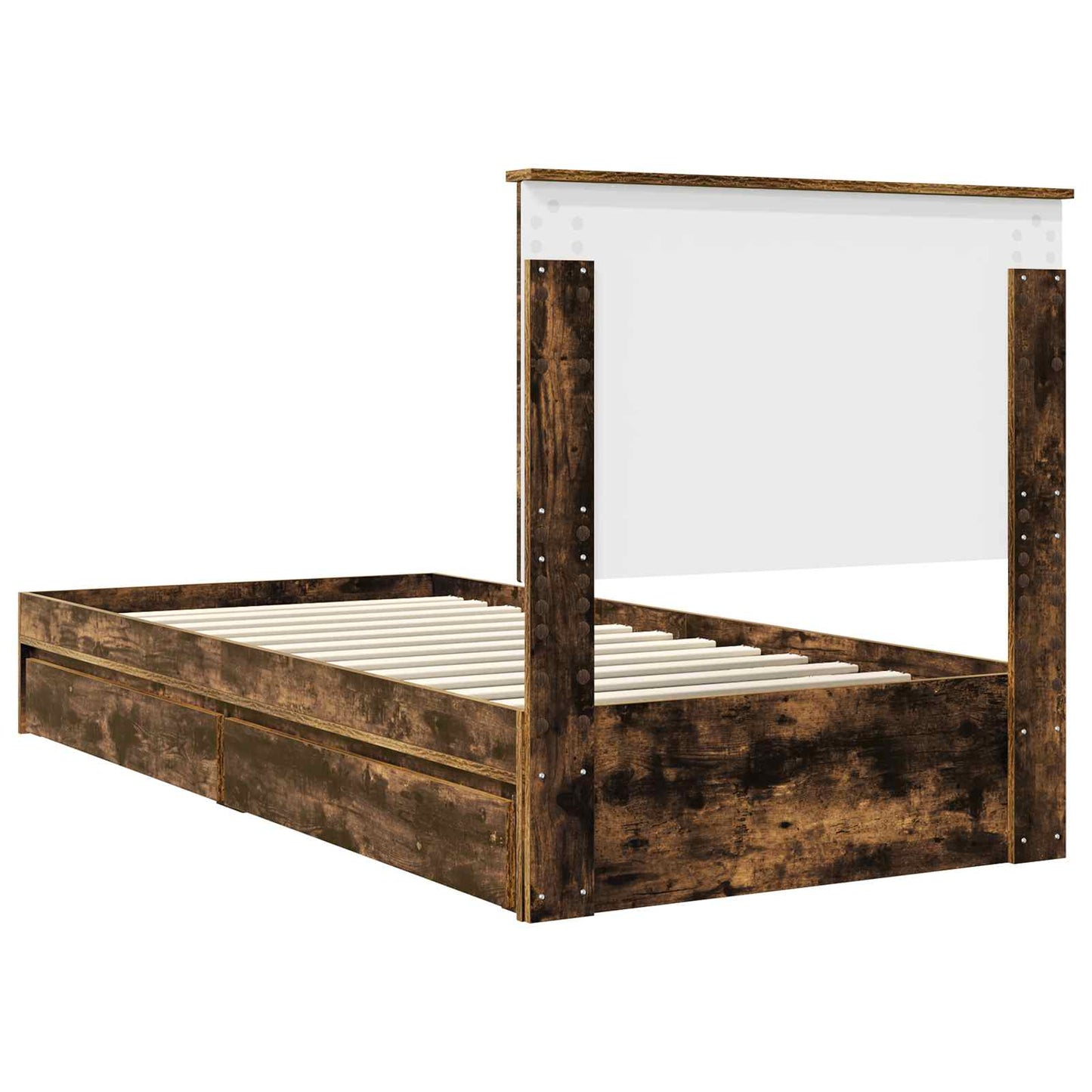 vidaXL Κρεβάτι Αποθήκης Καπνιστό Δρύς 90 x 190 cm Επεξεργασμένο ξύλο
