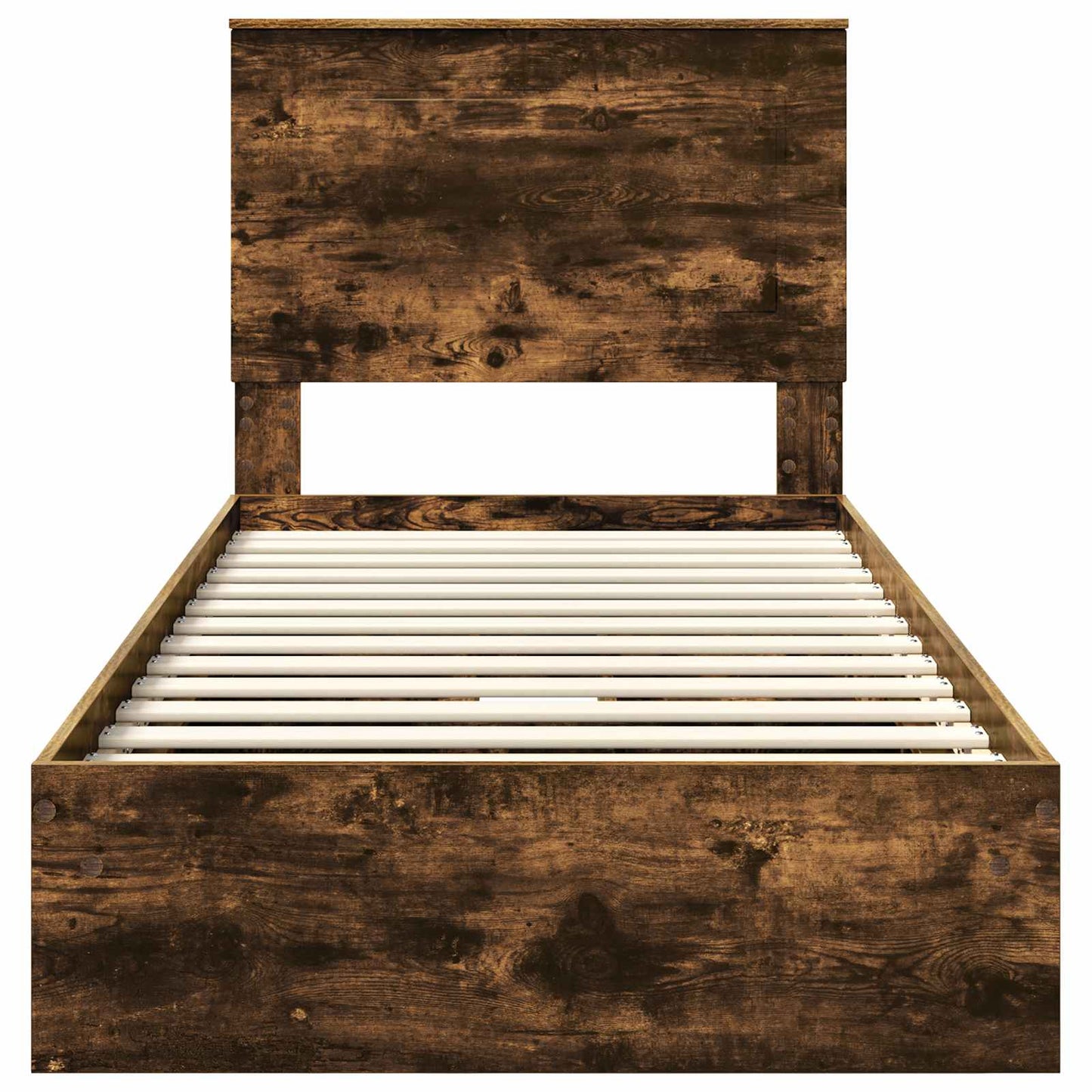 vidaXL Κρεβάτι Αποθήκης Καπνιστό Δρύς 90 x 190 cm Επεξεργασμένο ξύλο