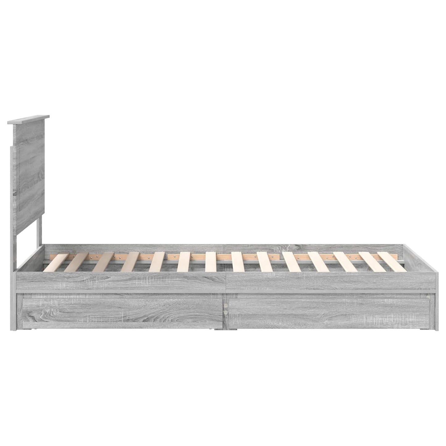 vidaXL Κρεβάτι Αποθήκης Γκρίζο Σονομα 90 x 190 cm Επεξεργασμένο ξύλο