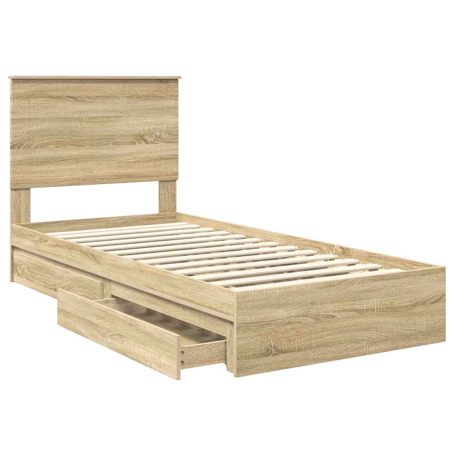 vidaXL Κρεβάτι Αποθήκης Δρύς Sonoma 90 x 200 cm Επεξεργασμένο ξύλο