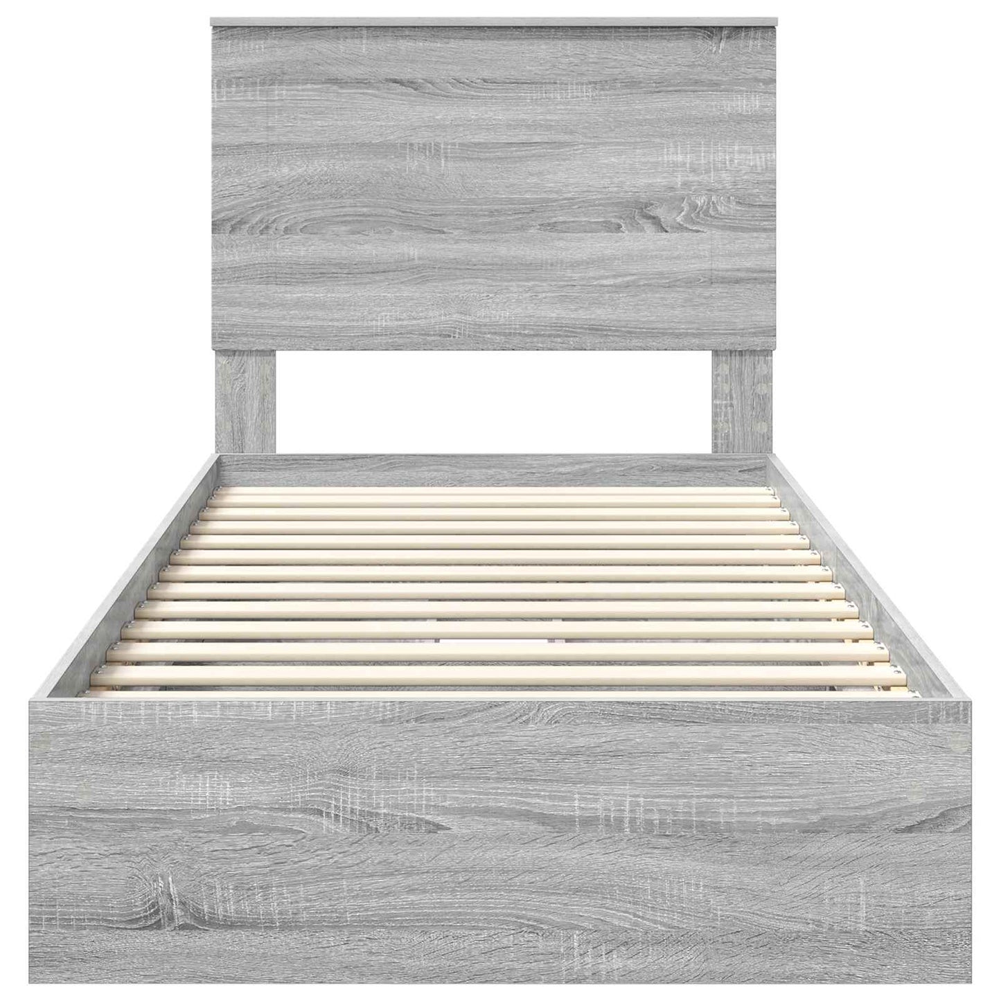 vidaXL Κρεβάτι Αποθήκης Γκρίζο Σονομα 90 x 200 cm Επεξεργασμένο ξύλο