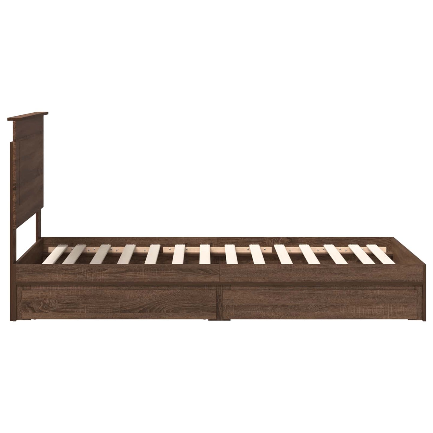 vidaXL Κρεβάτι Αποθήκης Καφέ δρυς 75 x 190 cm Επεξεργασμένο ξύλο