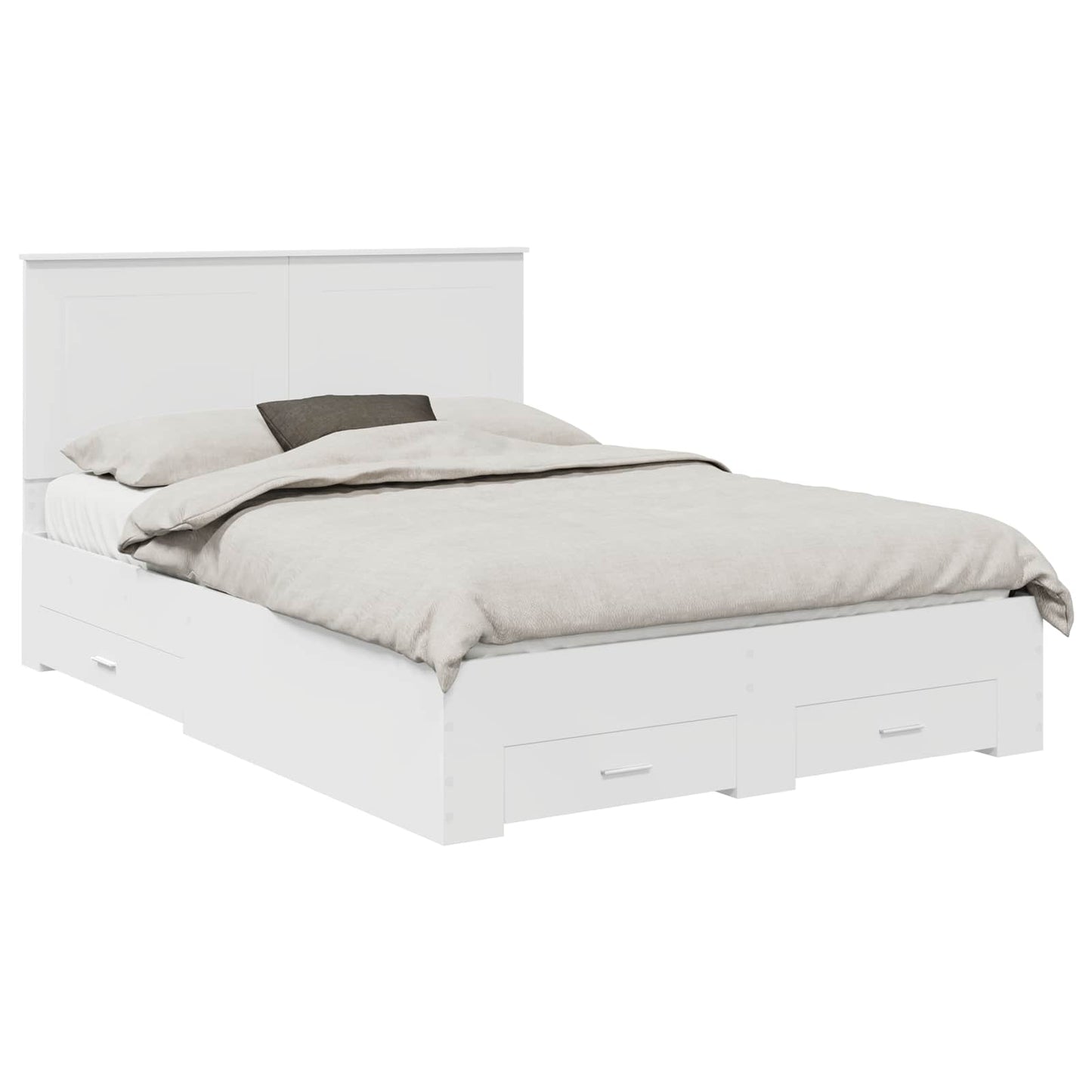 vidaXL Σκελετός Κρεβατιού Λευκό 140 x 200 cm Επεξεργασμένο ξύλο