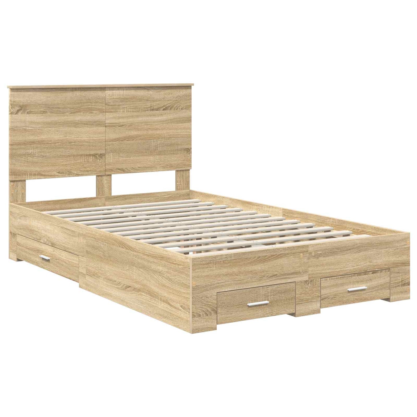 vidaXL Σκελετός Κρεβατιού Δρύς Sonoma 120 x 200 cm Επεξεργασμένο ξύλο