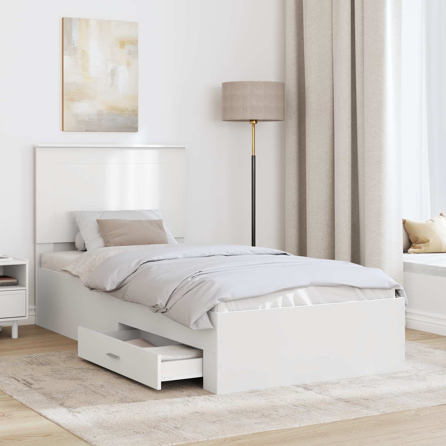 vidaXL Σκελετός Κρεβατιού Λευκό 90 x 190 cm Επεξεργασμένο ξύλο