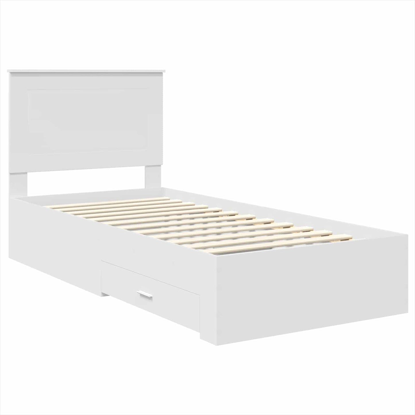 vidaXL Σκελετός Κρεβατιού Λευκό 90 x 190 cm Επεξεργασμένο ξύλο
