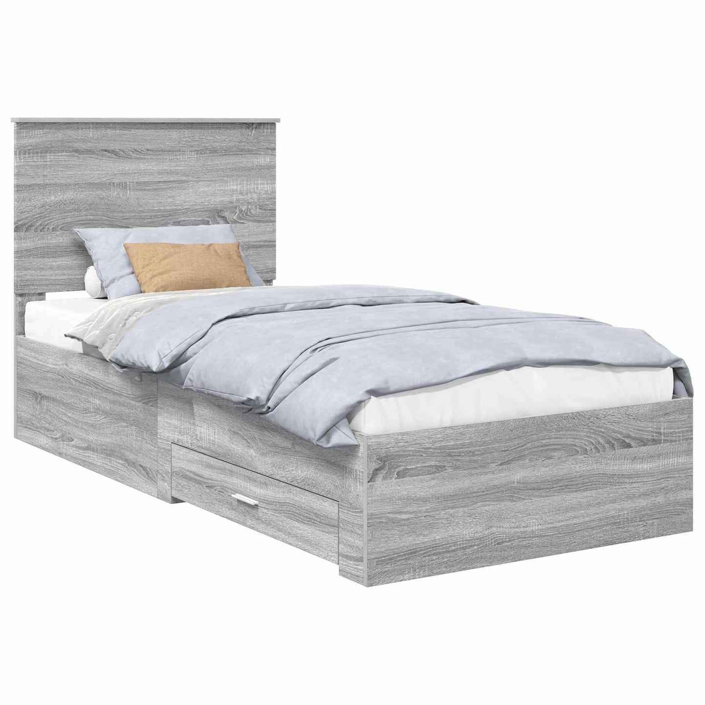 vidaXL Σκελετός Κρεβατιού Γκρίζο Σονομα 90 x 190 cm Επεξεργασμένο ξύλο