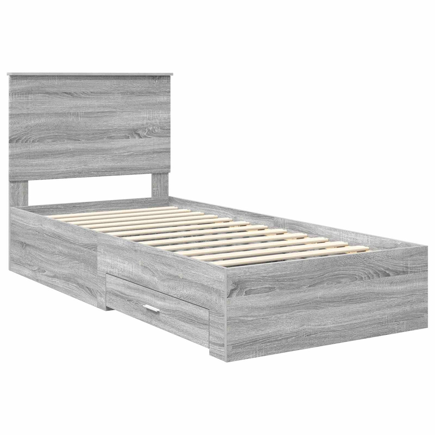 vidaXL Σκελετός Κρεβατιού Γκρίζο Σονομα 90 x 190 cm Επεξεργασμένο ξύλο