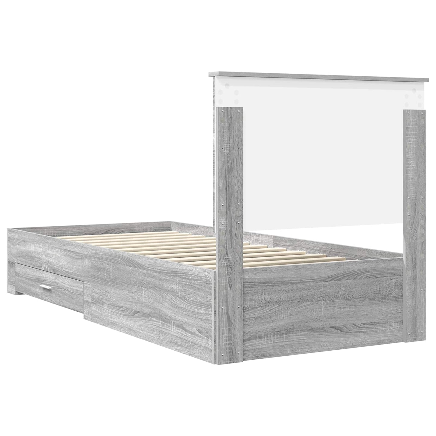 vidaXL Σκελετός Κρεβατιού Γκρίζο Σονομα 90 x 190 cm Επεξεργασμένο ξύλο