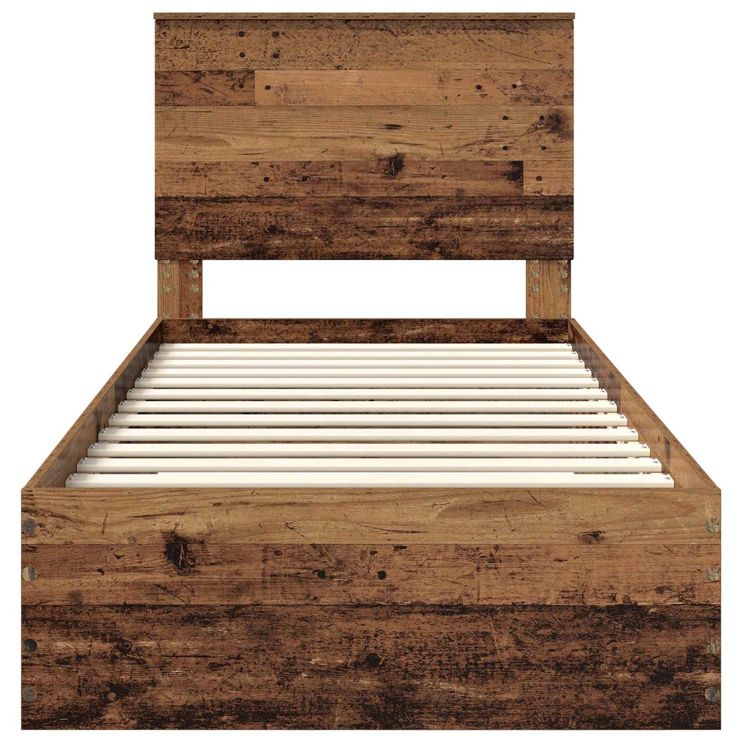 vidaXL Σκελετός Κρεβατιού Παλιό ξύλο 90 x 190 cm Επεξεργασμένο ξύλο